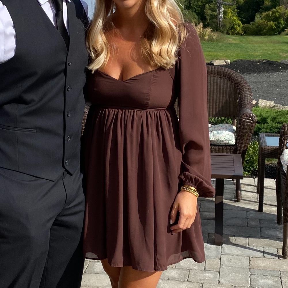 Abercrombie and Fitch Brown Long Sleeve Mini Dress XS